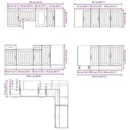 Berkfield Home Elegant 11 Piece Kitchen Cabinet Set Lucca Gloss White Engineered Wood - thumbnail 9