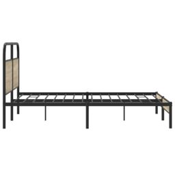 Berkfield Home Bed Frame Without Mattress 150x200 cm Smoked Oak Engineered Wood in Brown - thumbnail 6