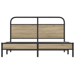 Berkfield Home Bed Frame Without Mattress 150x200 cm Smoked Oak Engineered Wood in Brown - thumbnail 5