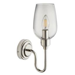 Netlighting Livorno Wall Lamp Bright Nickel Plate Clear Glass in Silver - thumbnail 6