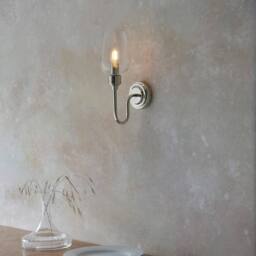 Netlighting Livorno Wall Lamp Bright Nickel Plate Clear Glass in Silver - thumbnail 3