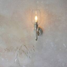Netlighting Livorno Wall Lamp Bright Nickel Plate Clear Glass in Silver - thumbnail 5