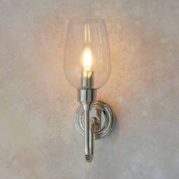 Netlighting Livorno Wall Lamp Bright Nickel Plate Clear Glass in Silver - thumbnail 2