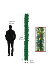 Living and Home 8.8ft Artificial Christmas Garland with Red Berries, Gold Plastic Balls and Warm White Light String in Green - thumbnail 6