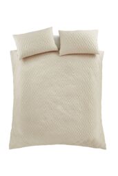 Catherine Lansfield 'Jacob Geo' Soft Touch Duvet Cover Set in Natural - Size: Super King - thumbnail 5