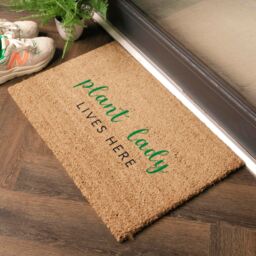 Artsy Mats Plant Lady Lives Here Doormat (60 x 40cm) in Brown - Size: 40 cm x 60 cm - thumbnail 2