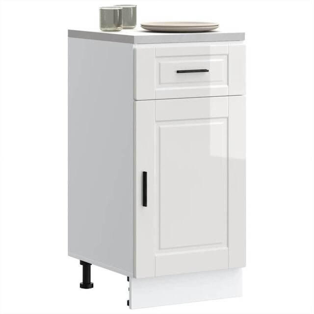Berkfield Home Kitchen Base Cabinet¬†Porto High Gloss White Engineered Wood - image 1