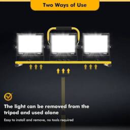 FLAVORA 3x100W LED Tripod Work Flood Light in Yellow - thumbnail 3