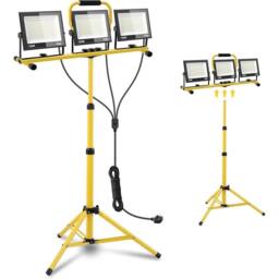 FLAVORA 3x100W LED Tripod Work Flood Light in Yellow - thumbnail 1