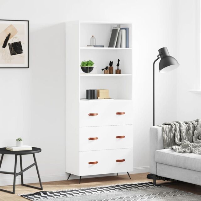 Berkfield Home Highboard White 69.5x34x180 cm Engineered Wood - image 1