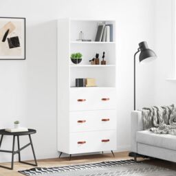 Berkfield Home Highboard White 69.5x34x180 cm Engineered Wood - thumbnail 1