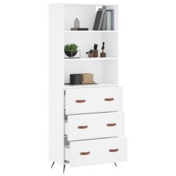 Berkfield Home Highboard White 69.5x34x180 cm Engineered Wood - thumbnail 3