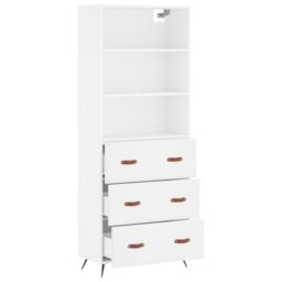 Berkfield Home Highboard White 69.5x34x180 cm Engineered Wood - thumbnail 4