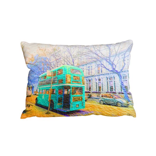 Benjamin Tate Design Cushions - London bus green rear (Cushion)