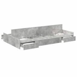 Berkfield Home Storage Bed Frame Concrete grey 120 x 200 cm Melamined wood - thumbnail 3