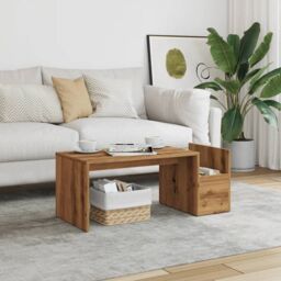 Berkfield Home Coffee Table Artisian Oak 90x45x35 cm Engineered Wood in Brown - Size: 90 x 45 x 35 cm - thumbnail 1
