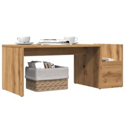 Berkfield Home Coffee Table Artisian Oak 90x45x35 cm Engineered Wood in Brown - Size: 90 x 45 x 35 cm - thumbnail 3