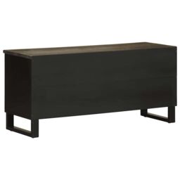 Berkfield Home TV Cabinet Black 100x33x46 cm Solid Wood Mango - Size: 100 x 33 x 46 cm - thumbnail 5
