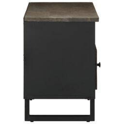 Berkfield Home TV Cabinet Black 100x33x46 cm Solid Wood Mango - Size: 100 x 33 x 46 cm - thumbnail 4