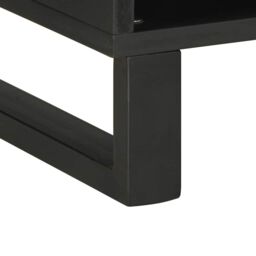 Berkfield Home TV Cabinet Black 100x33x46 cm Solid Wood Mango - Size: 100 x 33 x 46 cm - thumbnail 8