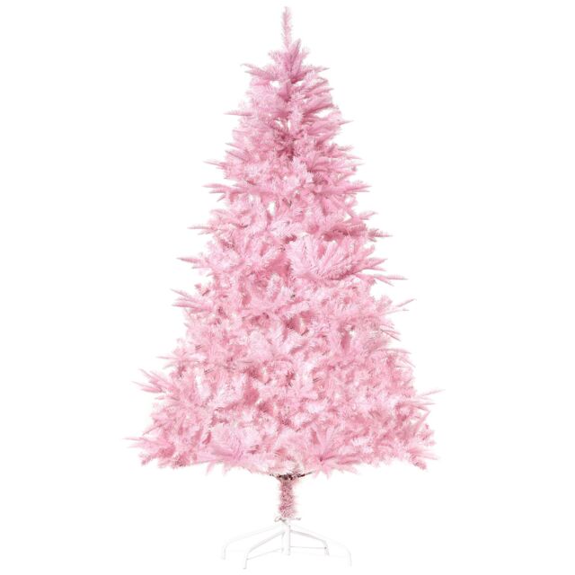 HOMCOM 5FT Artificial Christmas Tree Xmas Holiday Tree Decoration Party in Pink - image 1