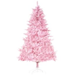 HOMCOM 5FT Artificial Christmas Tree Xmas Holiday Tree Decoration Party in Pink - thumbnail 1
