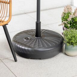 Christow Plastic Parasol Base 35kg Round Garden Umbrella Holder Stand Water Sand Filled in Black - thumbnail 2
