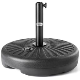 Christow Plastic Parasol Base 35kg Round Garden Umbrella Holder Stand Water Sand Filled in Black