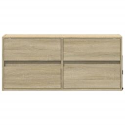 Berkfield Home TV Wall Cabinet with LED Lights Sonoma Oak 100x31x45 cm in Brown - Size: 100 x 31 x 45 cm - thumbnail 6