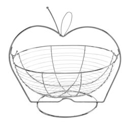 Orsina Apple Shaped Fruit Basket in Silver - thumbnail 1