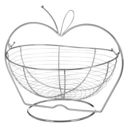 Orsina Apple Shaped Fruit Basket in Silver - thumbnail 2