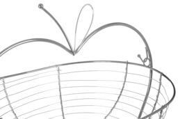 Orsina Apple Shaped Fruit Basket in Silver - thumbnail 4