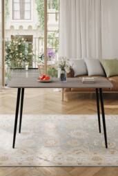 Living and Home Modern Dining Table with MDF Tabletop & Metal Legs in Grey - thumbnail 1