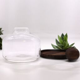 KDMD Ex-Large Ball Top Terarium on Dark Tung Wood in Brown - thumbnail 4