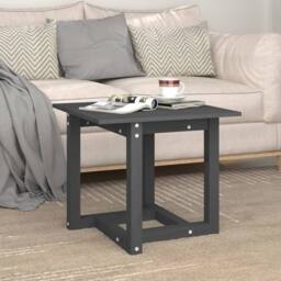 Berkfield Home Beautiful Coffee Table Grey 50x50x45 cm Solid Wood Pine - Size: 50 x 50 x 45 cm - thumbnail 4