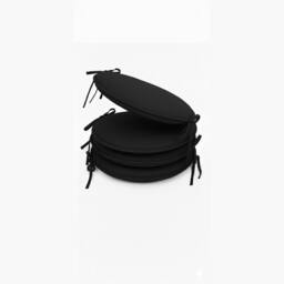 Snug City Waterproof Round Foam Seat Pad with Ties Pack of 4 Chair Cushion in Black - Size: 35 cm x 35 cm - thumbnail 2