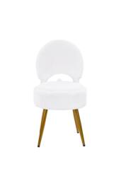 Living and Home Modern Luxury Vanity Chair with Storage & Folding Backrest in White - thumbnail 2