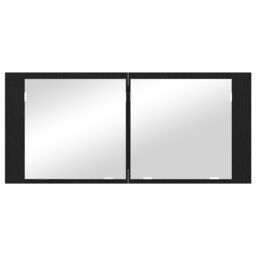 Berkfield Home LED Mirror Cabinet Black Oak 100x12x45 cm Engineered Wood - Size: 100 x 12 x 45 cm - thumbnail 6