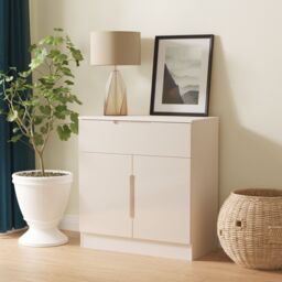 Ready Assembled 2 U Lucca 1 Drawer 2 Door Sideboard (Ready Assembled) in Taupe - thumbnail 1