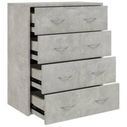 Berkfield Home Sideboard with 4 Drawers 60x30.5x71 cm Concrete Grey - thumbnail 2