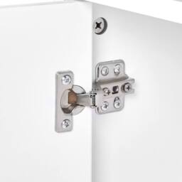 Wyld and Coco Wall-Mounted Mirror Cabinet White and Light Wood Push-Open - thumbnail 9
