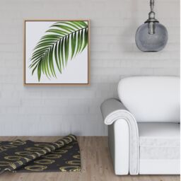 Warren Reed - Designer Single Palm Leaf Framed Canvas in Light Brown - Size: w10 inch x h10 inch - thumbnail 2
