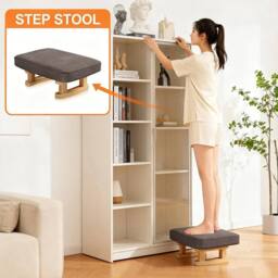 KORVIXA Under Desk Foot Rest Sofa Footrest Entryway Shoe Bench in Grey - Size: 100 cm x 100 cm - thumbnail 5