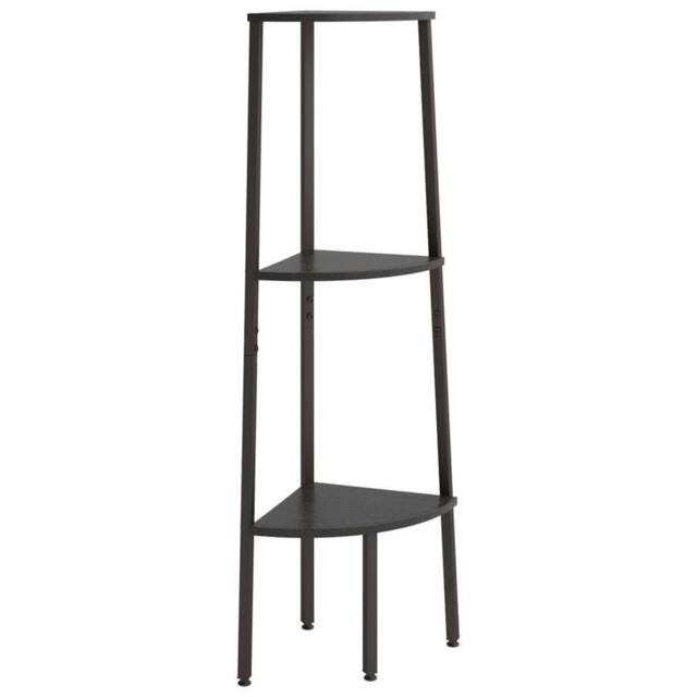 Berkfield Home 3-Tier Corner Shelf Black 45.5x31.5x120 cm - image 1