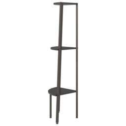 Berkfield Home 3-Tier Corner Shelf Black 45.5x31.5x120 cm - thumbnail 4