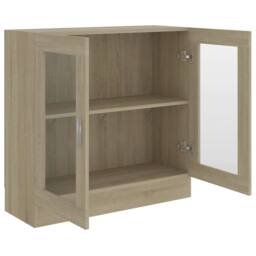 Berkfield Home Vitrine Cabinet Sonoma Oak 82.5x30.5x80 cm Engineered Wood in Light Brown - thumbnail 5
