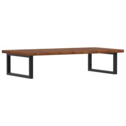 Berkfield Home Basin Shelf Wall Mounted Steel & Solid Wood Oak in Brown