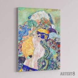 "Artery8 Baby Cradle Colourful Painting Canvas Wall Art Print Gustav Klimt - Size: W18"" x H24""" - thumbnail 2