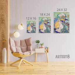 "Artery8 Baby Cradle Colourful Painting Canvas Wall Art Print Gustav Klimt - Size: W18"" x H24""" - thumbnail 4