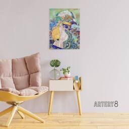 "Artery8 Baby Cradle Colourful Painting Canvas Wall Art Print Gustav Klimt - Size: W18"" x H24""" - thumbnail 3